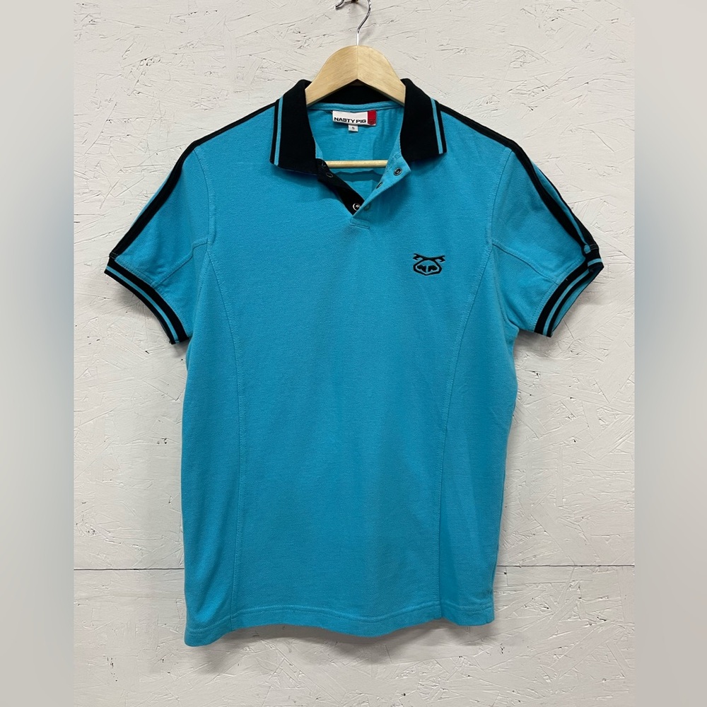 Nasty Pig Polo Short Sleeve Shirt, Size S, Blue and Black